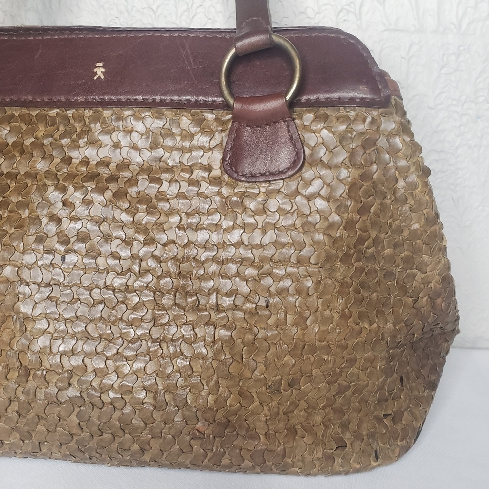 Henry Beguelin Woven Brown Leather Shoulder Bag Made in Italy - Picture 4 of 16